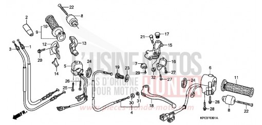 HEBELGRIFF/SCHALTER/KABEL (XL125V7/8) XL125V8 de 2008
